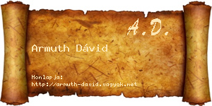 Armuth Dávid névjegykártya